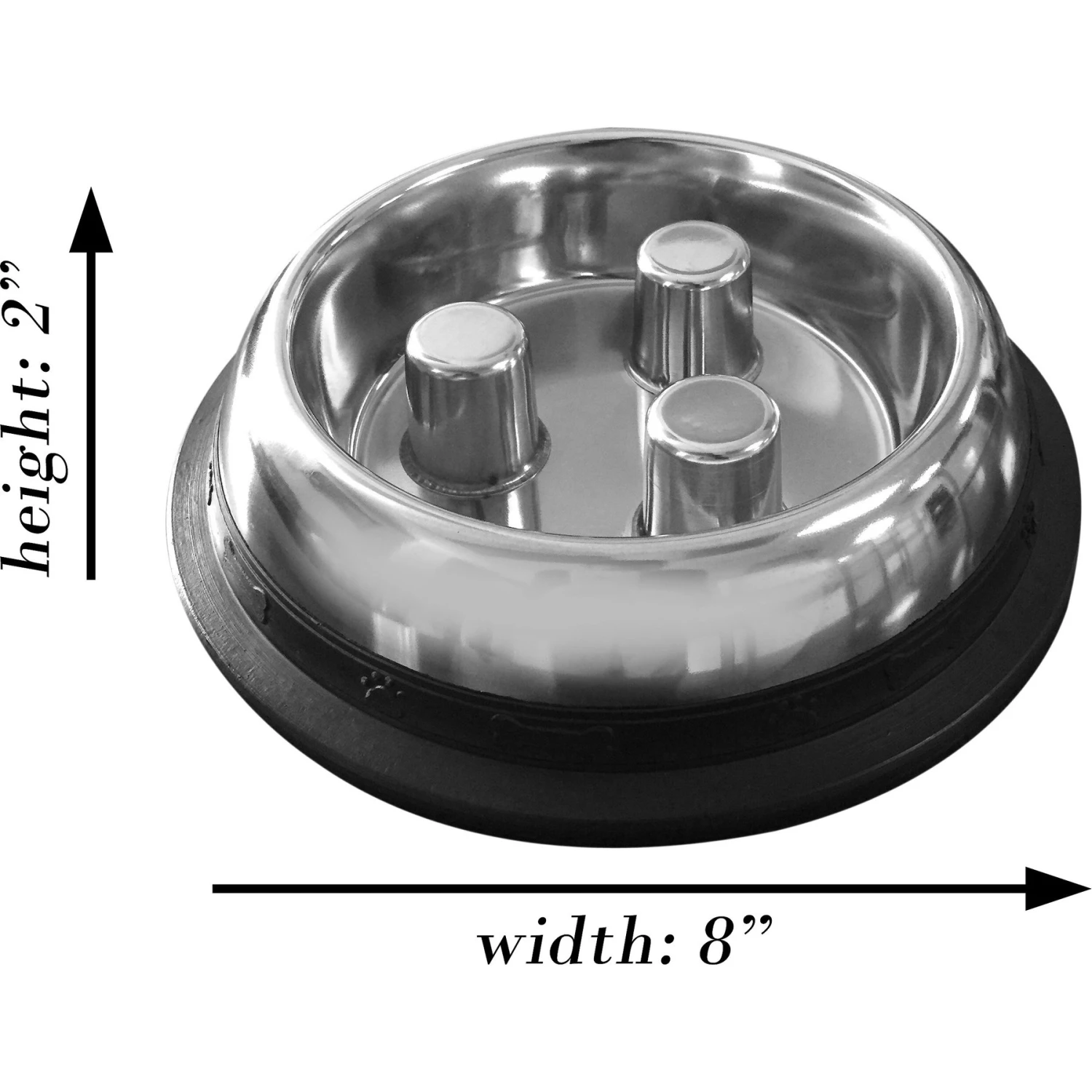 QT Dog Brake-Fast Non-Skid Stainless Steel Dog & Cat Bowl 2 QT Dog Brake-Fast Non-Skid Stainless Steel Dog & Cat Bowl - Image 2