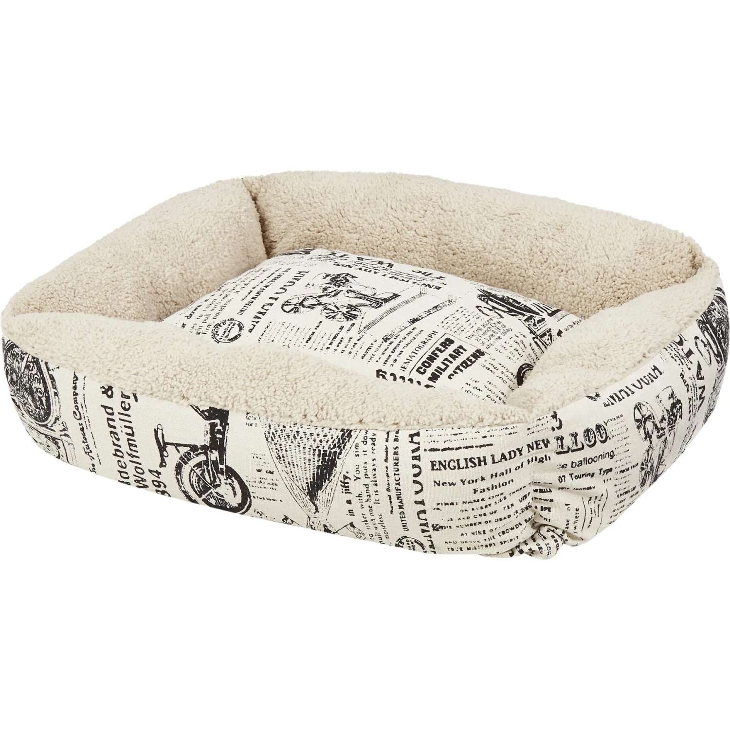 Paws & Pals 1800's Newspaper Bolster Cat & Dog Bed 3 Paws & Pals 1800's Newspaper Bolster Cat & Dog Bed - Image 3