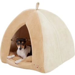 Best Pet Supplies Fleece Tent Covered Cat & Dog Bed, Tan -PetSafe Shop Sale 107132 PT3. AC SS1800 V1566250841