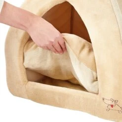 Best Pet Supplies Fleece Tent Covered Cat & Dog Bed, Tan -PetSafe Shop Sale 107132 PT6. AC SS1800 V1566250847