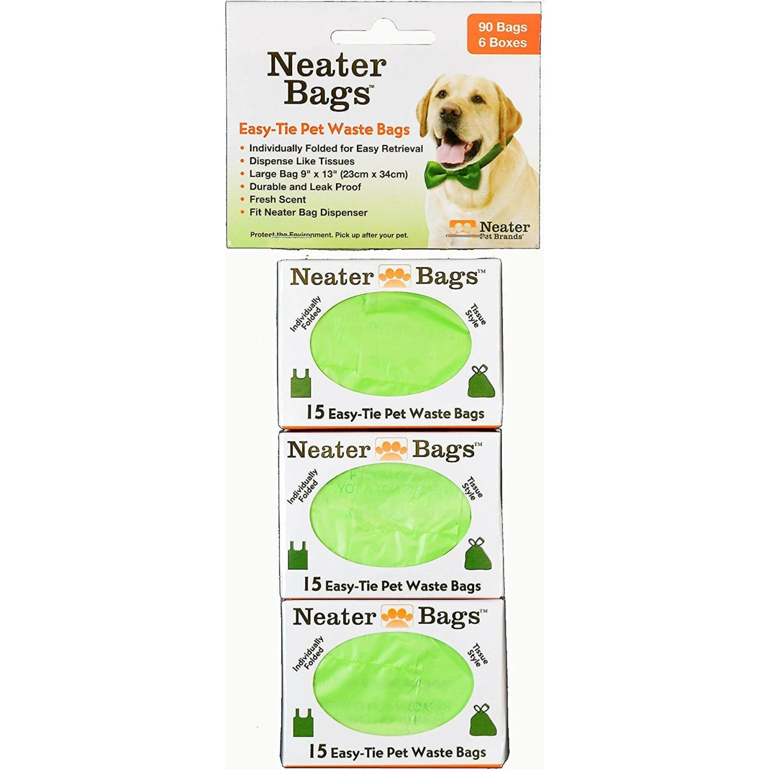 Neater Pets Neater Bags Easy-Tie Tissue-Like Dispensing Pet Waste Refill Bags 1 Neater Pets Neater Bags Easy-Tie Tissue-Like Dispensing Pet Waste Refill Bags