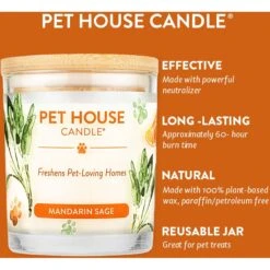 Pet House Mandarin Sage Natural Plant-Based Wax Candle -PetSafe Shop Sale 115984 PT3. AC SS1800 V1623791046