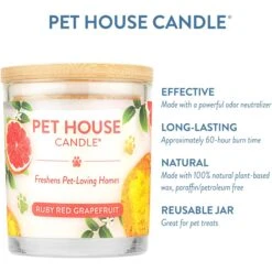 Pet House Ruby Red Grapefruit Natural Plant-Based Wax Candle -PetSafe Shop Sale 116010 PT3. AC SS1800 V1623792800