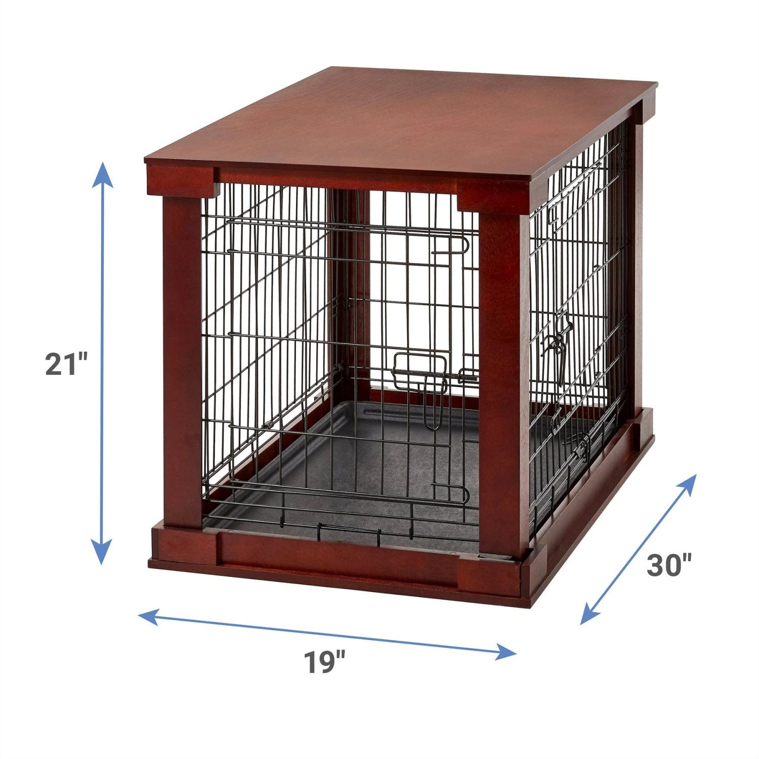 Merry Products Double Door Furniture Style Dog Crate, Mahogany 3 Merry Products Double Door Furniture Style Dog Crate, Mahogany - Image 3