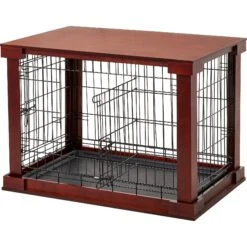 Merry Products Double Door Furniture Style Dog Crate, Mahogany 12 Merry Products Double Door Furniture Style Dog Crate, Mahogany -PetSafe Shop Sale 118021 PT5. AC SS1800 V1562180684