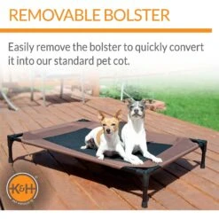 K&H Pet Products Original Bolster Pet Cot Elevated Dog Bed, Chocolate -PetSafe Shop Sale 121246 PT3. AC SS1800 V1620844434