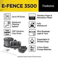 Dogtra E-FENCE 3500 Containment System In-Ground Wired Fence With Rechargeable Wireless Collar 11 Dogtra E-FENCE 3500 Containment System In-Ground Wired Fence With Rechargeable Wireless Collar -PetSafe Shop Sale 123892 PT2. AC SS1800 V1626190323