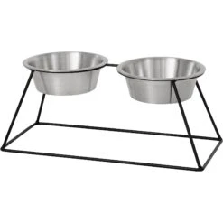Frisco Pyramid Elevated Stainless Steel Double Diner Dog & Cat Bowl 6 Frisco Pyramid Elevated Stainless Steel Double Diner Dog & Cat Bowl -PetSafe Shop Sale 159884 PT2. AC SS1800 V1583424781