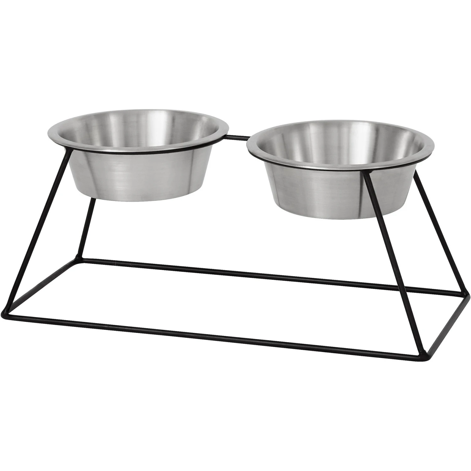 Frisco Pyramid Elevated Stainless Steel Double Diner Dog & Cat Bowl 3 Frisco Pyramid Elevated Stainless Steel Double Diner Dog & Cat Bowl - Image 3