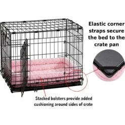 MidWest Quiet Time Fashion Plush Double Bolster Dog Crate Mat -PetSafe Shop Sale 161812 PT6. AC SS1800 V1552399688