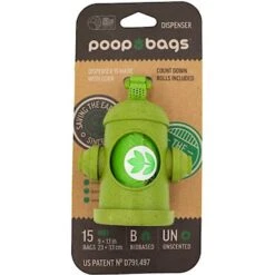 The Original Poop Bags USDA Biobased Hydrant Dispenser, Green, Large, 15 Count