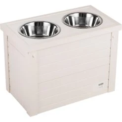 New Age Pet ECOFLEX Piedmont Double Diner Elevated Dog Bowls & Storage