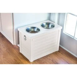 New Age Pet ECOFLEX Piedmont Double Diner Elevated Dog Bowls & Storage -PetSafe Shop Sale 175299 PT4. AC SS1800 V1580311994