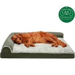 FurHaven Two-Tone Deluxe Chaise Memory Top Cat & Dog Bed With Removable Cover -PetSafe Shop Sale 176268 PT3. AC SS1800 V1606796832