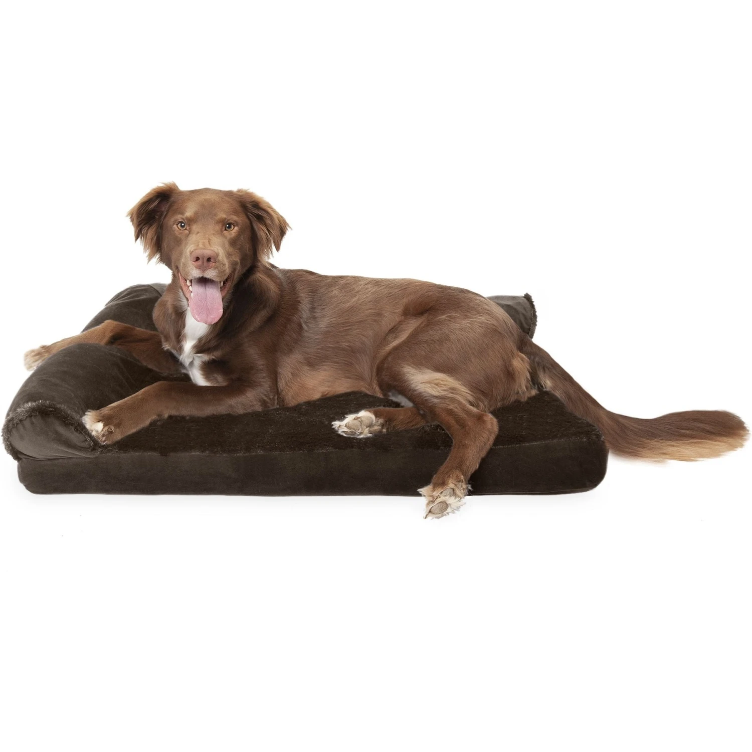 FurHaven Plush Deluxe Chaise Cooling Gel Cat & Dog Bed With Removable Cover 4 FurHaven Plush Deluxe Chaise Cooling Gel Cat & Dog Bed With Removable Cover - Image 4