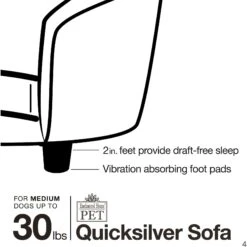 Enchanted Home Pet Quicksilver Sofa Cat & Dog Bed With Removable Cover, Medium, Silver -PetSafe Shop Sale 180292 PT4. AC SS1800 V1563226043