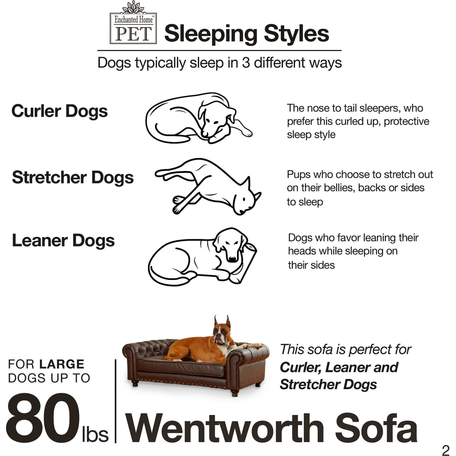 Enchanted Home Pet Wentworth Sofa Dog Bed With Removable Cover, Large, Charcoal Grey 6 Enchanted Home Pet Wentworth Sofa Dog Bed With Removable Cover, Large, Charcoal Grey - Image 6