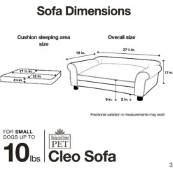 Enchanted Home Pet Cleo Sofa Cat & Dog Bed With Removable Cover, Small -PetSafe Shop Sale 180306 PT6. AC SS1800 V1563226392
