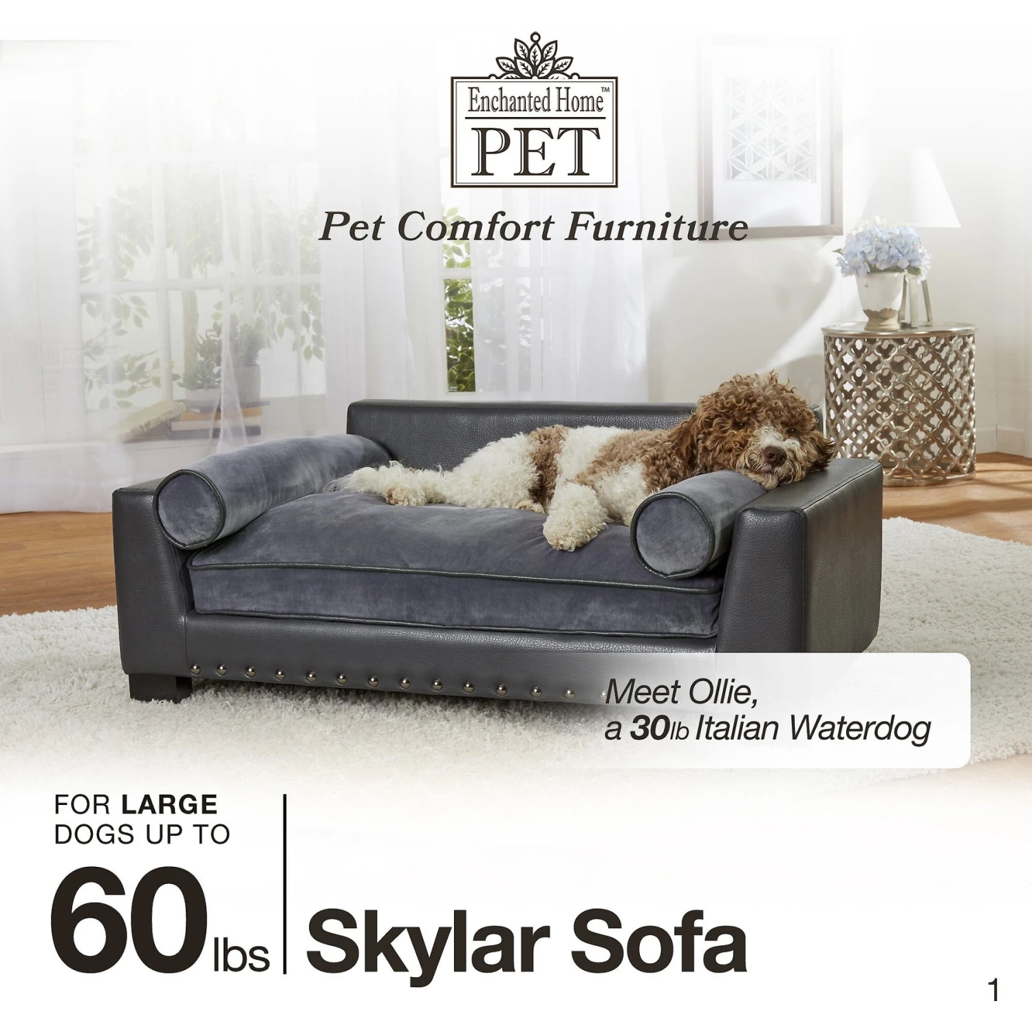 Enchanted Home Pet Skylar Sofa Dog Bed With Removable Cover, Large 5 Enchanted Home Pet Skylar Sofa Dog Bed With Removable Cover, Large - Image 5