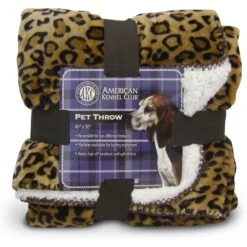 American Kennel Club AKC Animal Print Fleece Dog & Cat Blanket