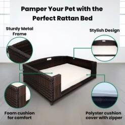 Iconic Pet Rattan Rectangular Sofa Cat & Dog Bed With Removable Cover, Espresso 9 Iconic Pet Rattan Rectangular Sofa Cat & Dog Bed With Removable Cover, Espresso -PetSafe Shop Sale 192464 PT4. AC SS1800 V1568755945