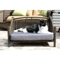 Iconic Pet Maharaja Rattan Sofa Cat & Dog Bed With Removable Cover, Caramel & Mocha -PetSafe Shop Sale 192468 PT3. AC SS1800 V1568755949