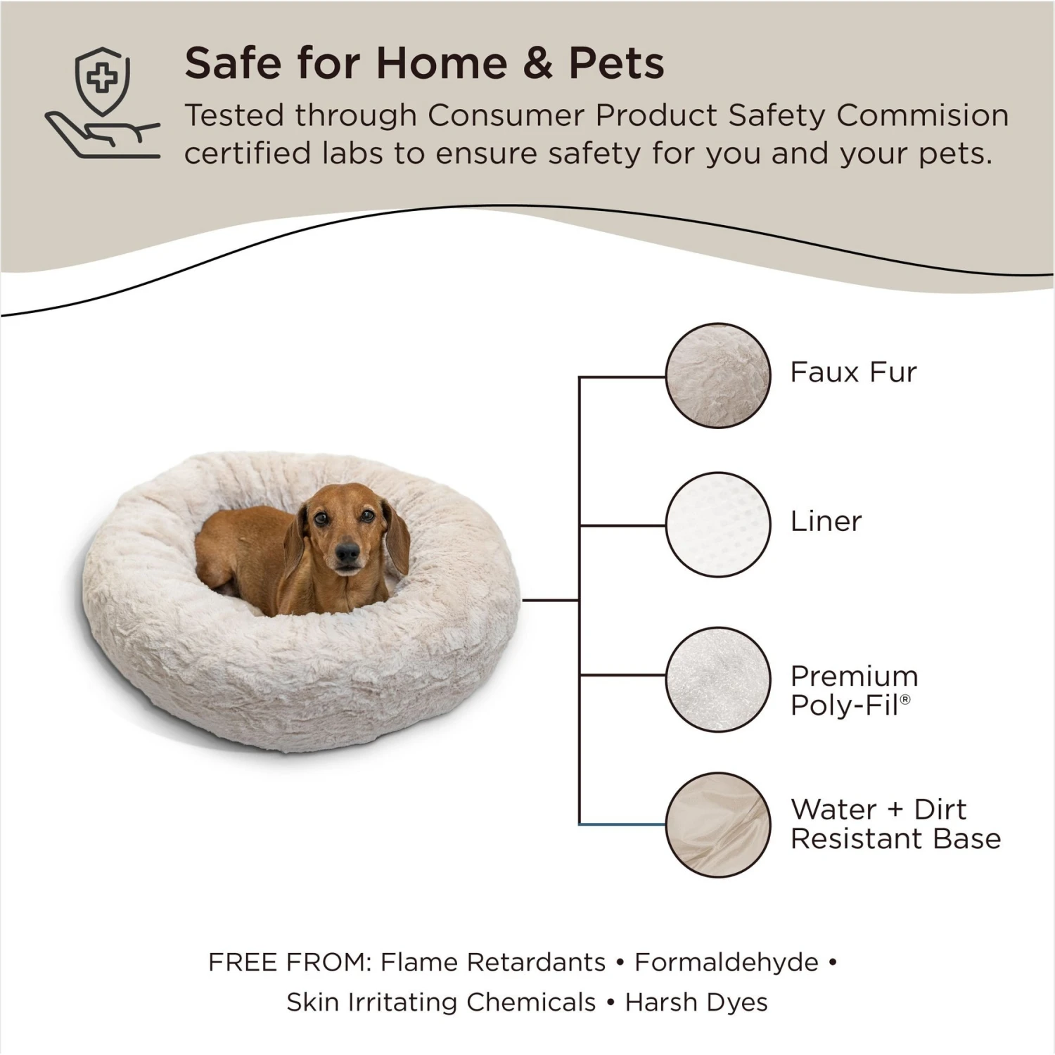 Best Friends By Sheri Calming Lux Fur Donut Cuddler Bolster Cat & Dog Bed 7 Best Friends By Sheri Calming Lux Fur Donut Cuddler Bolster Cat & Dog Bed - Image 7