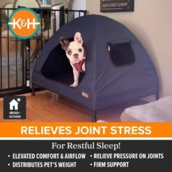 K&H Pet Products Original Indoor/Outdoor Covered Elevated Dog Bed, Navy Blue -PetSafe Shop Sale 199139 PT2. AC SS1800 V1627945071