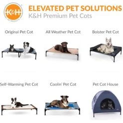 K&H Pet Products Original Indoor/Outdoor Covered Elevated Dog Bed, Navy Blue -PetSafe Shop Sale 199139 PT7. AC SS1800 V1627946858