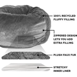 FurHaven Plush Ball Pillow Dog Bed With Removable Cover 14 FurHaven Plush Ball Pillow Dog Bed With Removable Cover -PetSafe Shop Sale 206757 PT5. AC SS1800 V1617148025