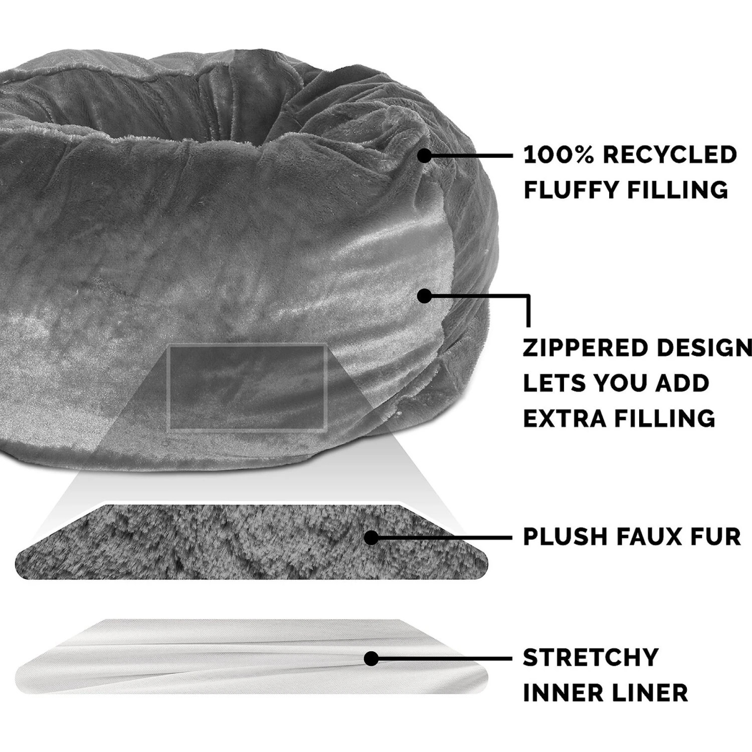 FurHaven Plush Ball Pillow Dog Bed With Removable Cover 6 FurHaven Plush Ball Pillow Dog Bed With Removable Cover - Image 6