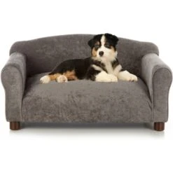 Club Nine Pets Traditional Chair Sofa Cat & Dog Bed, Charcoal