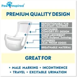 Paw Inspired Ultra Protection Disposable Belly Band Male Dog Wraps -PetSafe Shop Sale 208526 PT6. AC SS1800 V1582727328