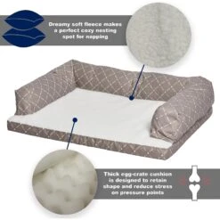 MidWest QuietTime Couture Hampton Orthopedic Bolster Dog Bed With Removable Cover -PetSafe Shop Sale 213014 PT4. AC SS1800 V1576086532