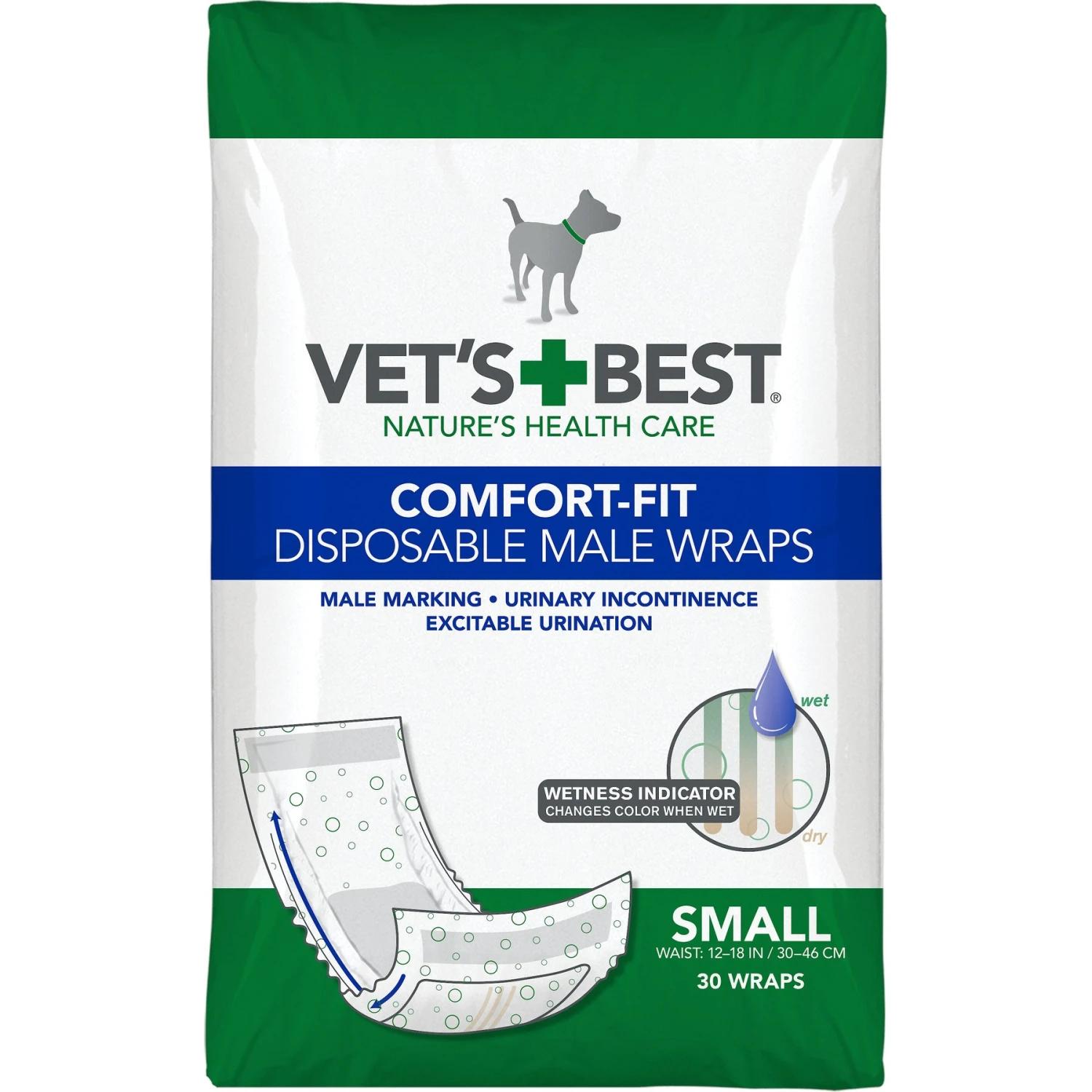 Vet's Best Comfort-Fit Disposable Male Dog Wraps 1 Vet's Best Comfort-Fit Disposable Male Dog Wraps