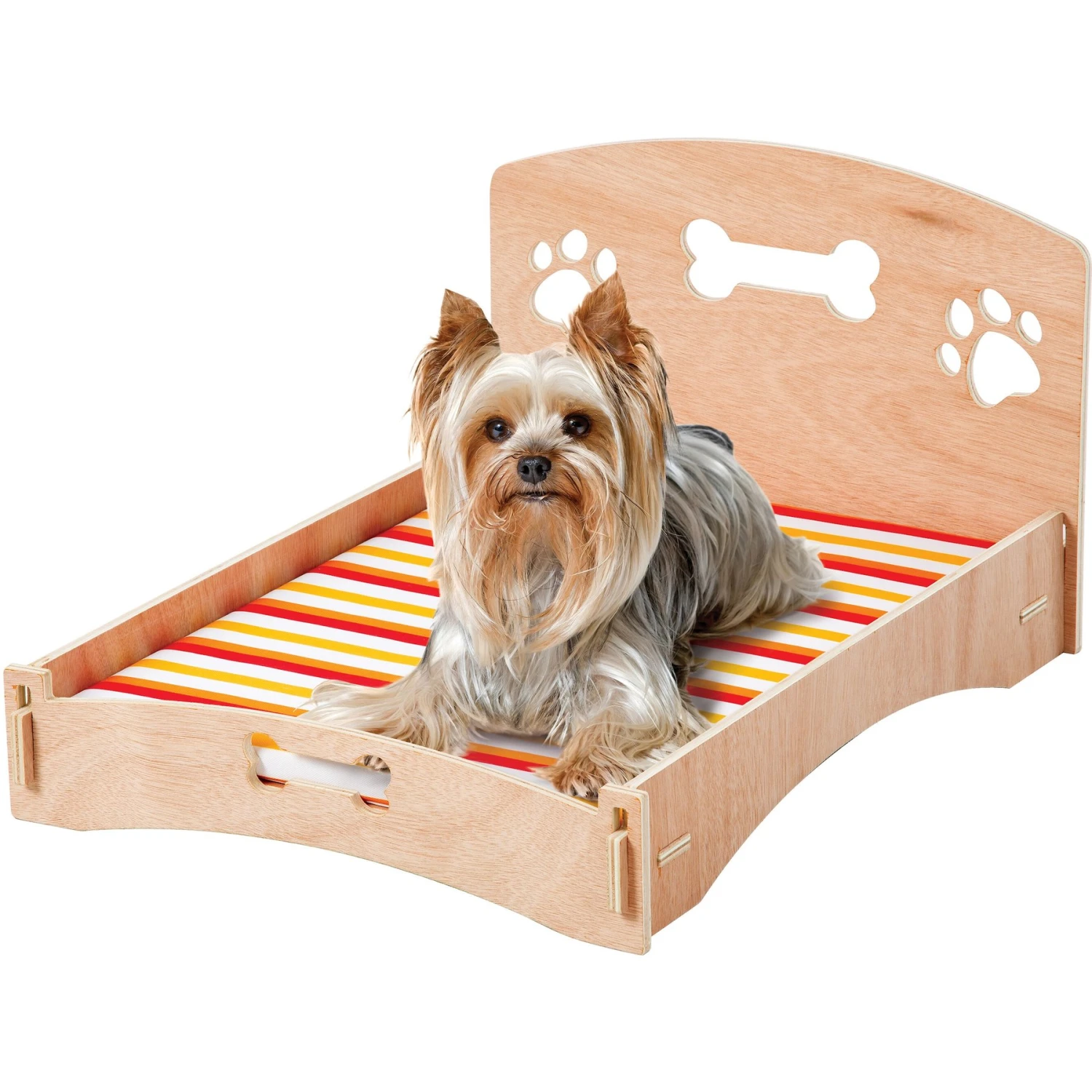 Etna Wooden Bone & Paw Design Sofa Cat & Dog Bed With Removable Cover 1 Etna Wooden Bone & Paw Design Sofa Cat & Dog Bed With Removable Cover