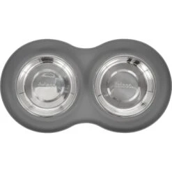 Frisco Double Stainless Steel Pet Bowl With Silicone Mat -PetSafe Shop Sale 215986 PT3. AC SS1800 V1591020066