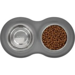 Frisco Double Stainless Steel Pet Bowl With Silicone Mat -PetSafe Shop Sale 215986 PT4. AC SS1800 V1591020068
