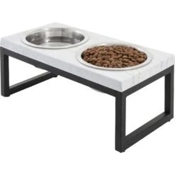 Frisco Marble Print Stainless Steel Double Elevated Dog Bowl 8 Frisco Marble Print Stainless Steel Double Elevated Dog Bowl -PetSafe Shop Sale 216017 PT2. AC SS1800 V1591020395