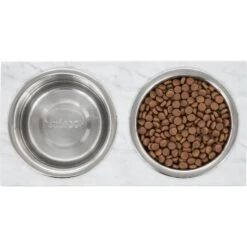 Frisco Marble Print Stainless Steel Double Elevated Dog Bowl 10 Frisco Marble Print Stainless Steel Double Elevated Dog Bowl -PetSafe Shop Sale 216017 PT4. AC SS1800 V1591020400