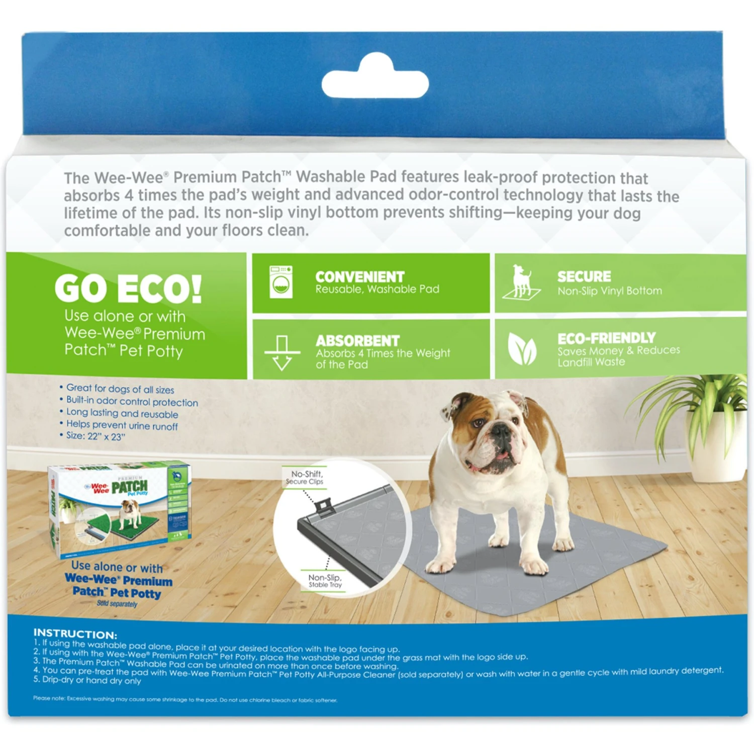 Wee-Wee Premium Patch Washable Dog Pee Pad 2 Wee-Wee Premium Patch Washable Dog Pee Pad - Image 2
