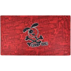 Drymate Red Good Dog Cross Bones Dog Bowl Place Mat