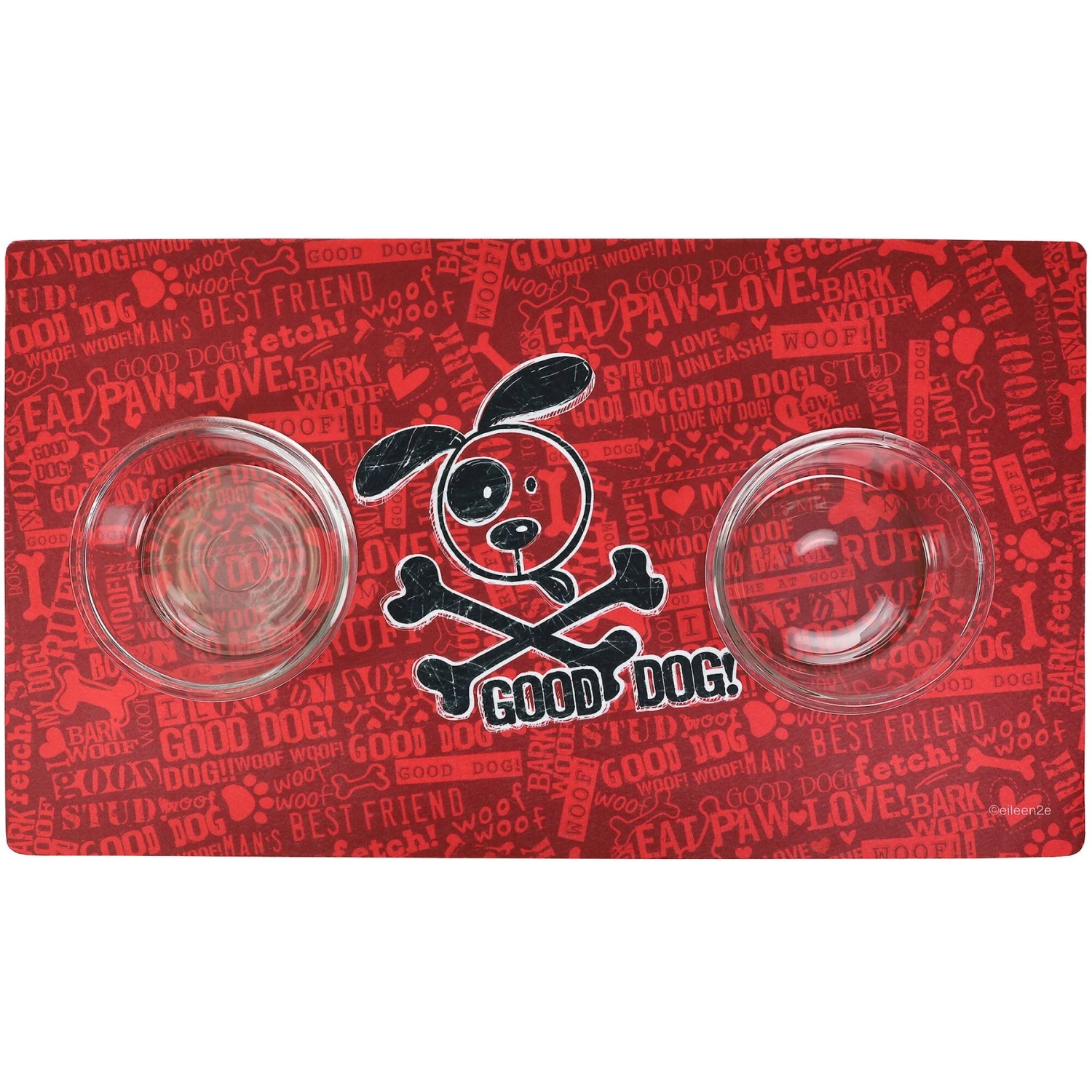Drymate Red Good Dog Cross Bones Dog Bowl Place Mat 3 Drymate Red Good Dog Cross Bones Dog Bowl Place Mat - Image 3