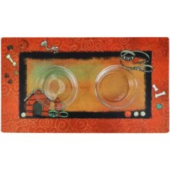 Drymate Red Border Red Dog House Dog Bowl Place Mat -PetSafe Shop Sale 222059 PT2. AC SS1800 V1650990085