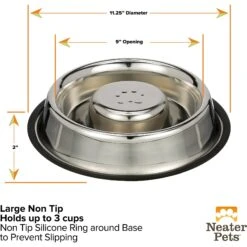 Neater Pets Non-Skid Non-Tip Stainless Steel Slow Feeder Dog Bowl -PetSafe Shop Sale 224737 PT4. AC SS1800 V1631138515