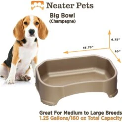 Neater Pets Big Bowl Non-Skid Polypropylene Pet Bowl, Champagne 7 Neater Pets Big Bowl Non-Skid Polypropylene Pet Bowl, Champagne -PetSafe Shop Sale 224739 PT3. AC SS1800 V1631161316