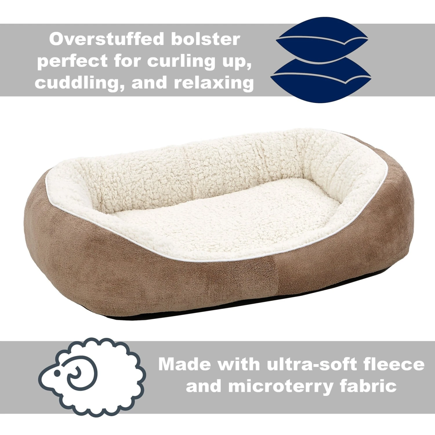 MidWest Overstuffed Micro-Terry Cuddle Dog & Cat Bed 2 MidWest Overstuffed Micro-Terry Cuddle Dog & Cat Bed - Image 2
