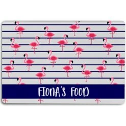 904 Custom Flock Of Flamingos Personalized Dog & Cat Placemat