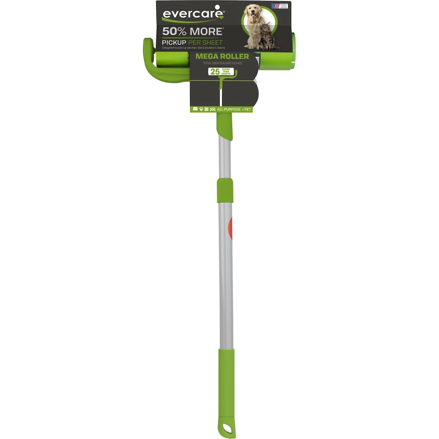 Evercare Pet Plus Mega Extreme Stick Large Surface Pet Lint Roller, 25 Sheets 1 Evercare Pet Plus Mega Extreme Stick Large Surface Pet Lint Roller, 25 Sheets