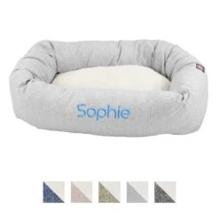 Majestic Pet Palette Heathered Sherpa Personalized Bagel Cat & Dog Bed
